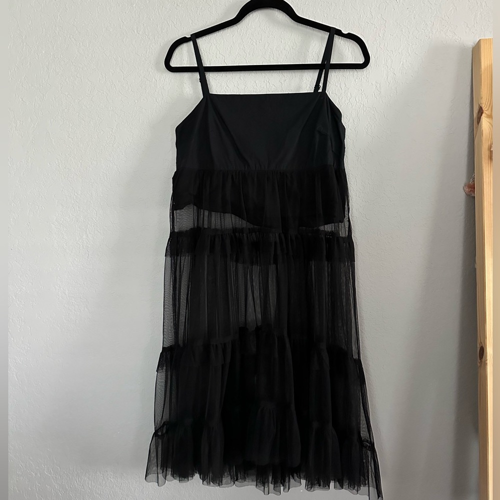 Anthropologie Tiered Tulle Blouse Tank Top